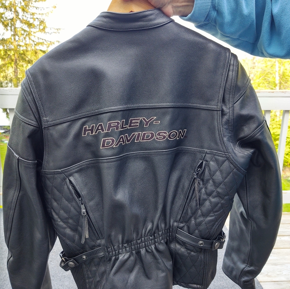 Vintage Harley Davidson Heavy Leather Jacket Women's XL